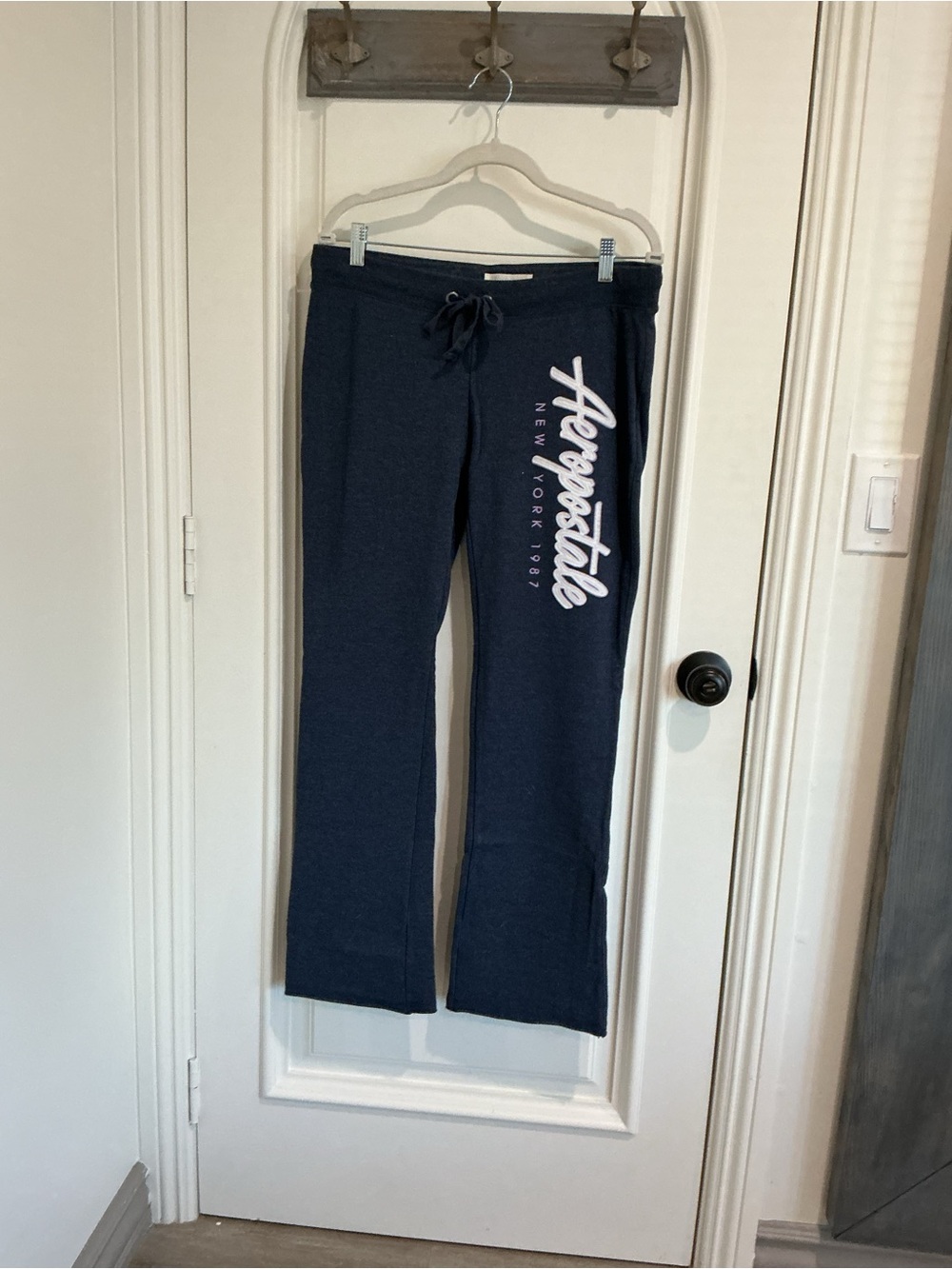 Aeropostale Navy Blue Logo Lounge Joggers with Bold White and Purple Font - Picture 5 of 6